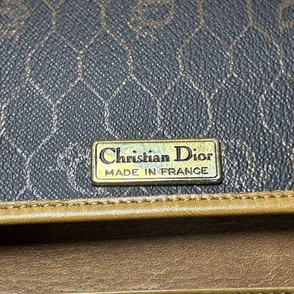 Vintage Christian Dior Honeycomb Chain Crossbody Bag - Brown & Tan - Picture 6 of 11